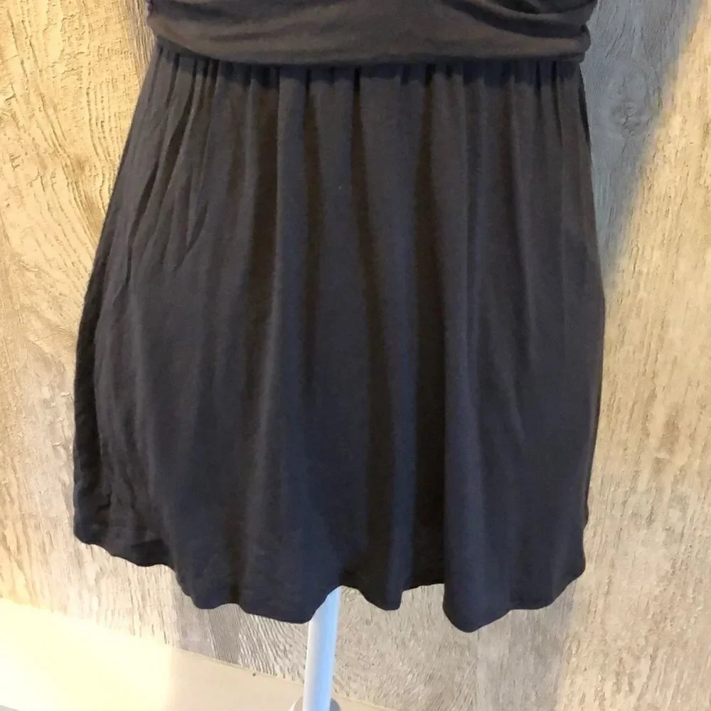 Ella Moss Dark Gray V Neck Flowy Tank Top